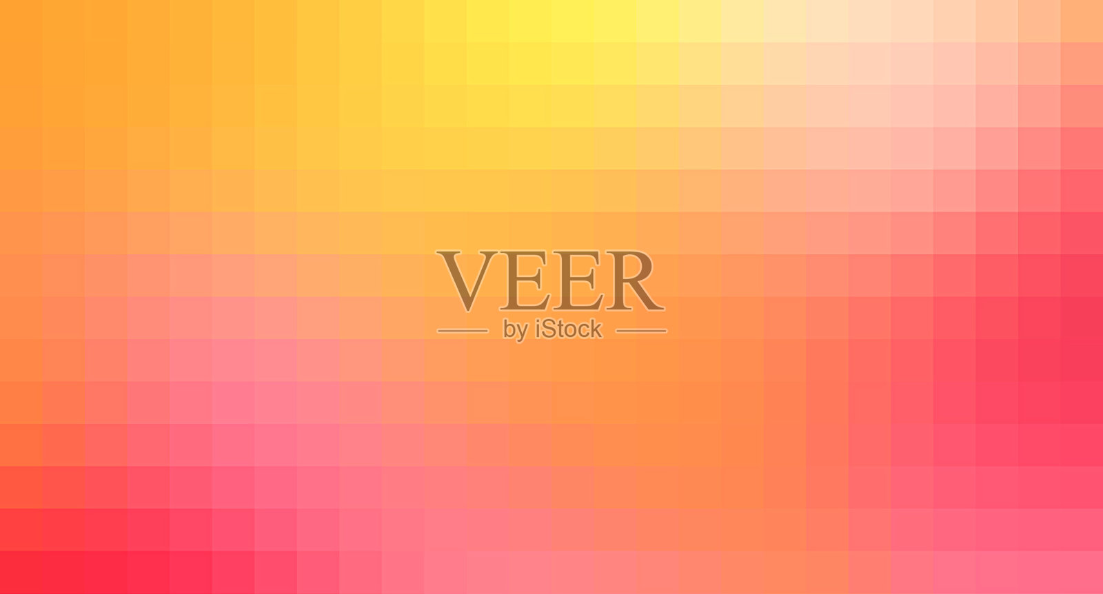 充满活力的夏季色彩渐变马赛克纹理,抽象橙黄粉红模糊背景,横幅大小,复制空间插画图片素材