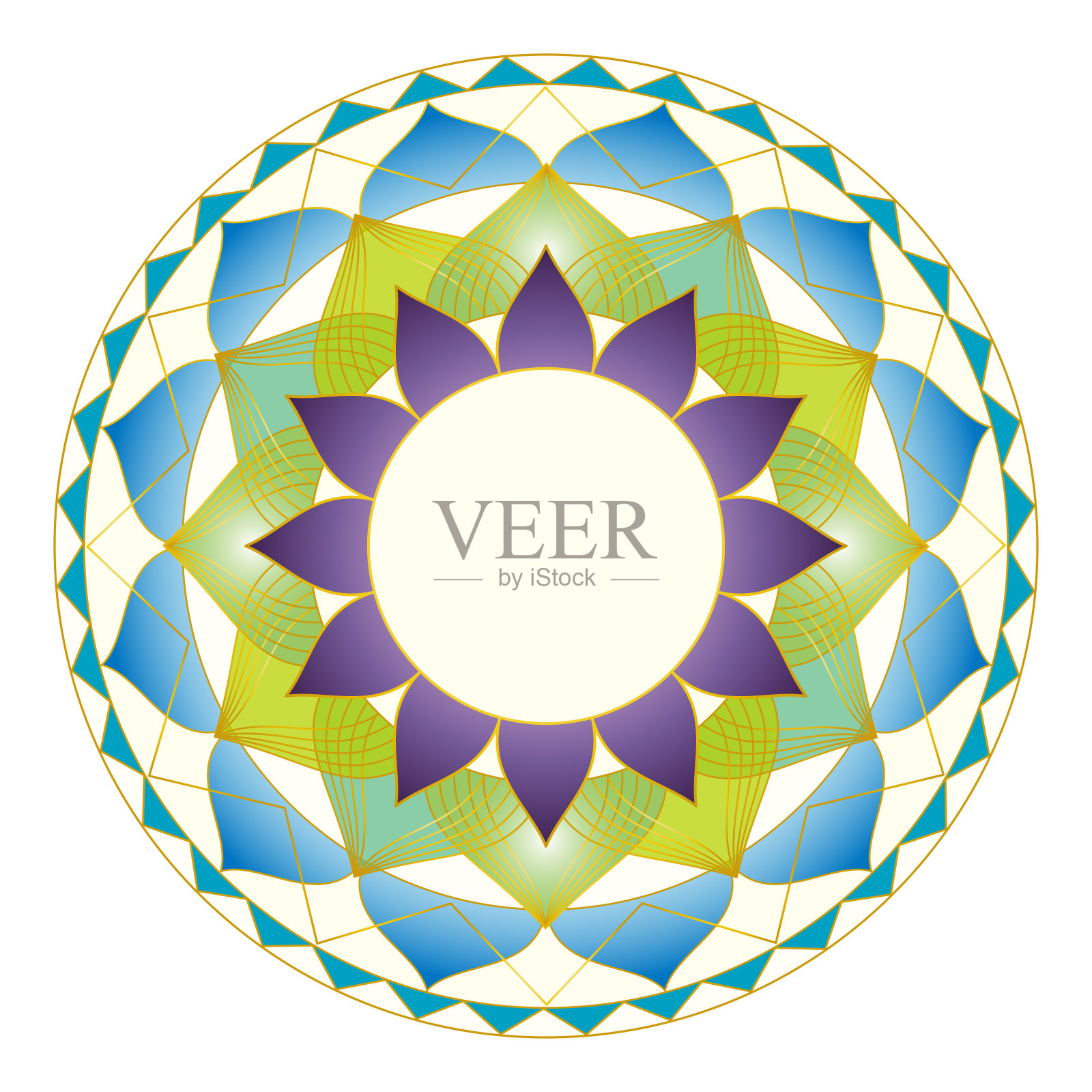 圆形曼陀罗图案,东方,精神插画图片素材