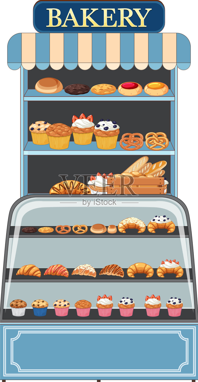 面包房橱窗展示隔离的设计元素图片