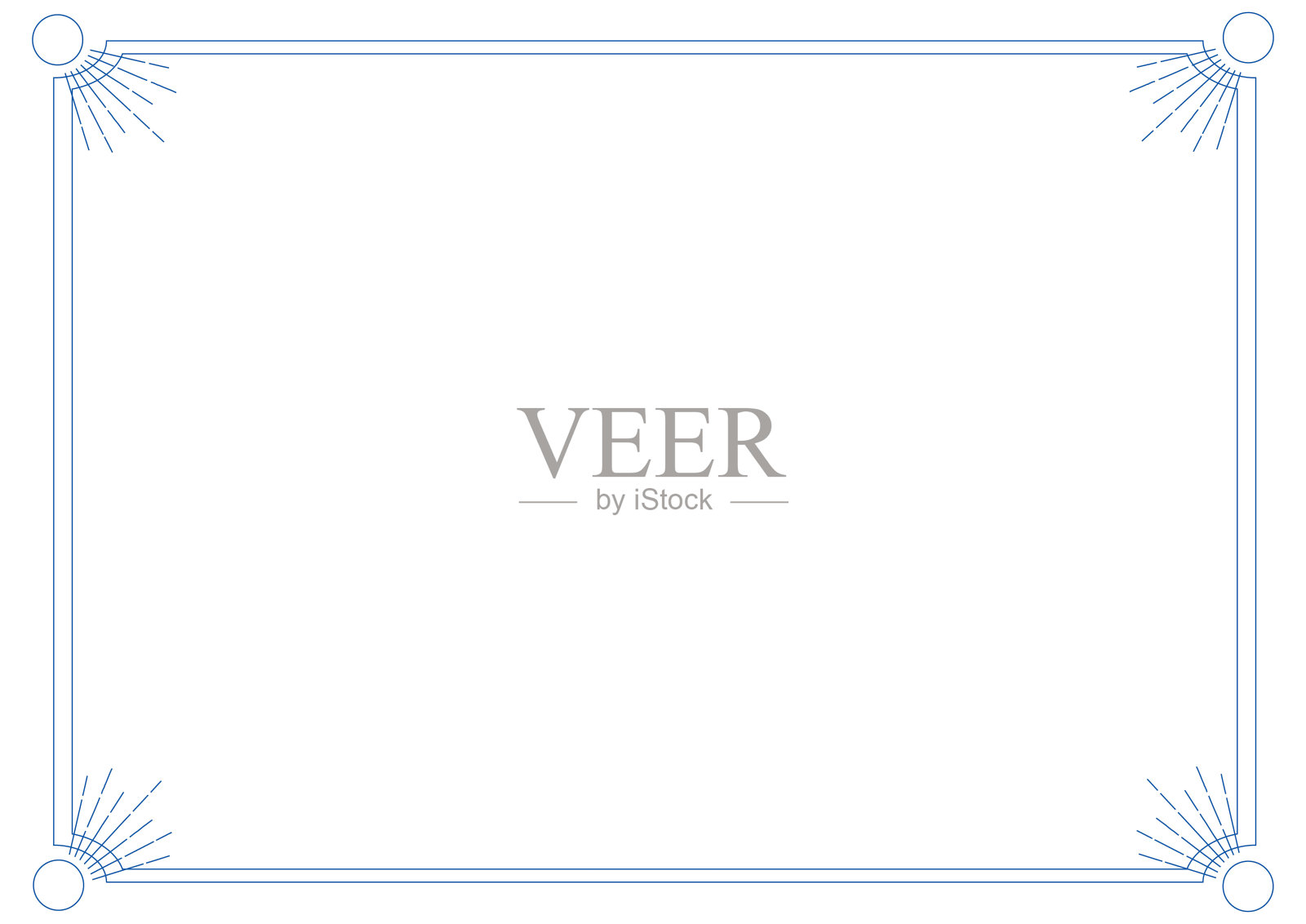 简单的蓝色经典框架矩形材料插画图片素材