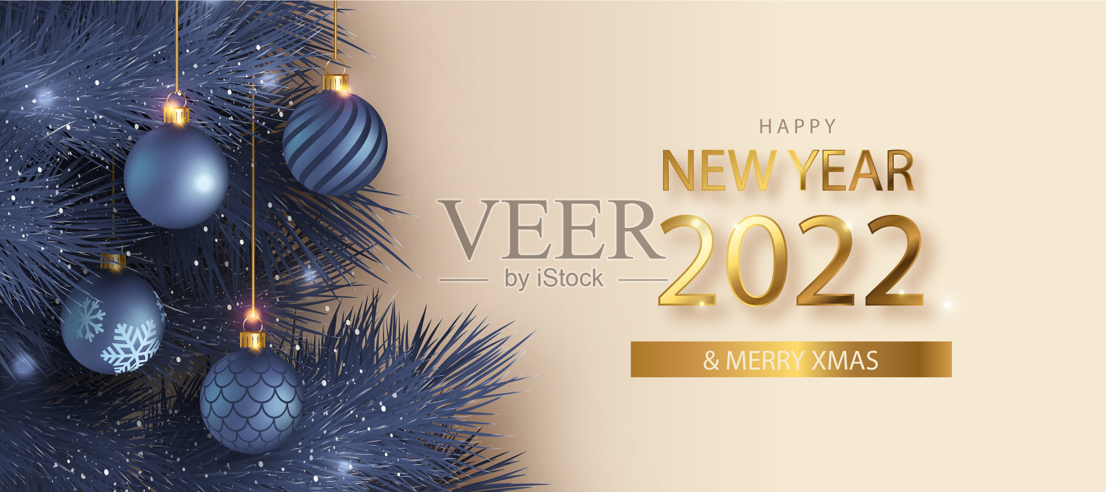 圣诞快乐现实背景与插画图片素材