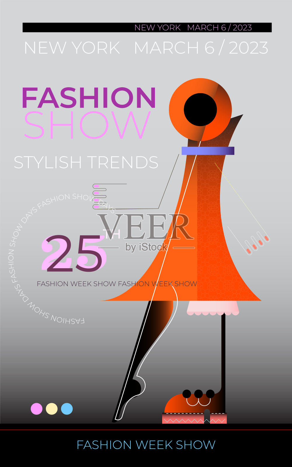 时装秀海报插画图片素材