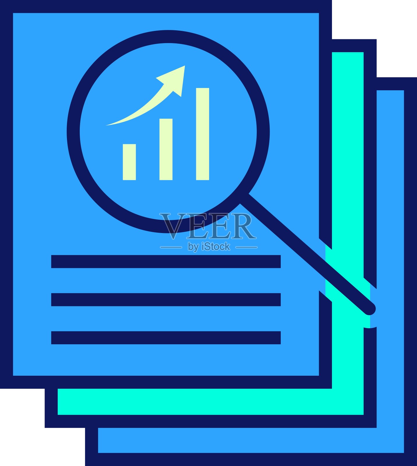 概述,分析,回顾平面图标插画图片素材