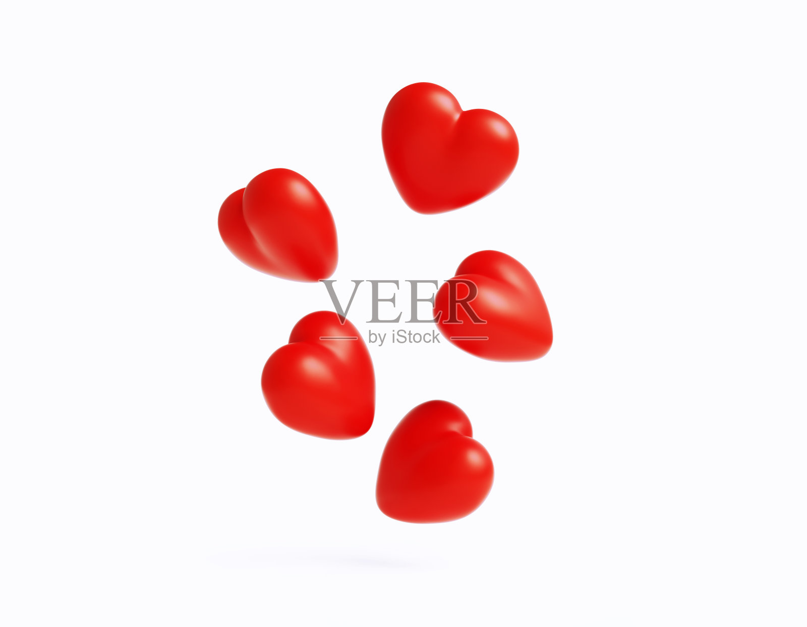 心落在白色背景上照片摄影图片