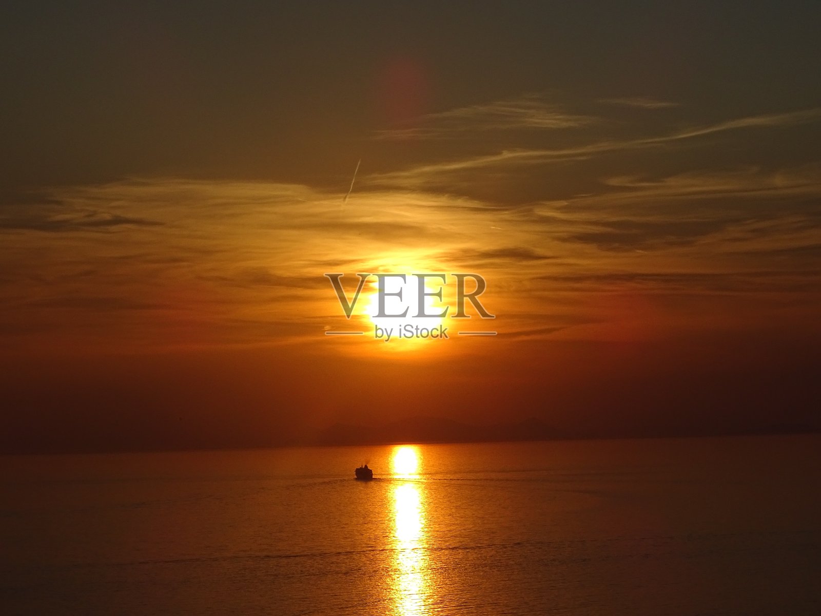 圣托里尼岛的日落照片摄影图片