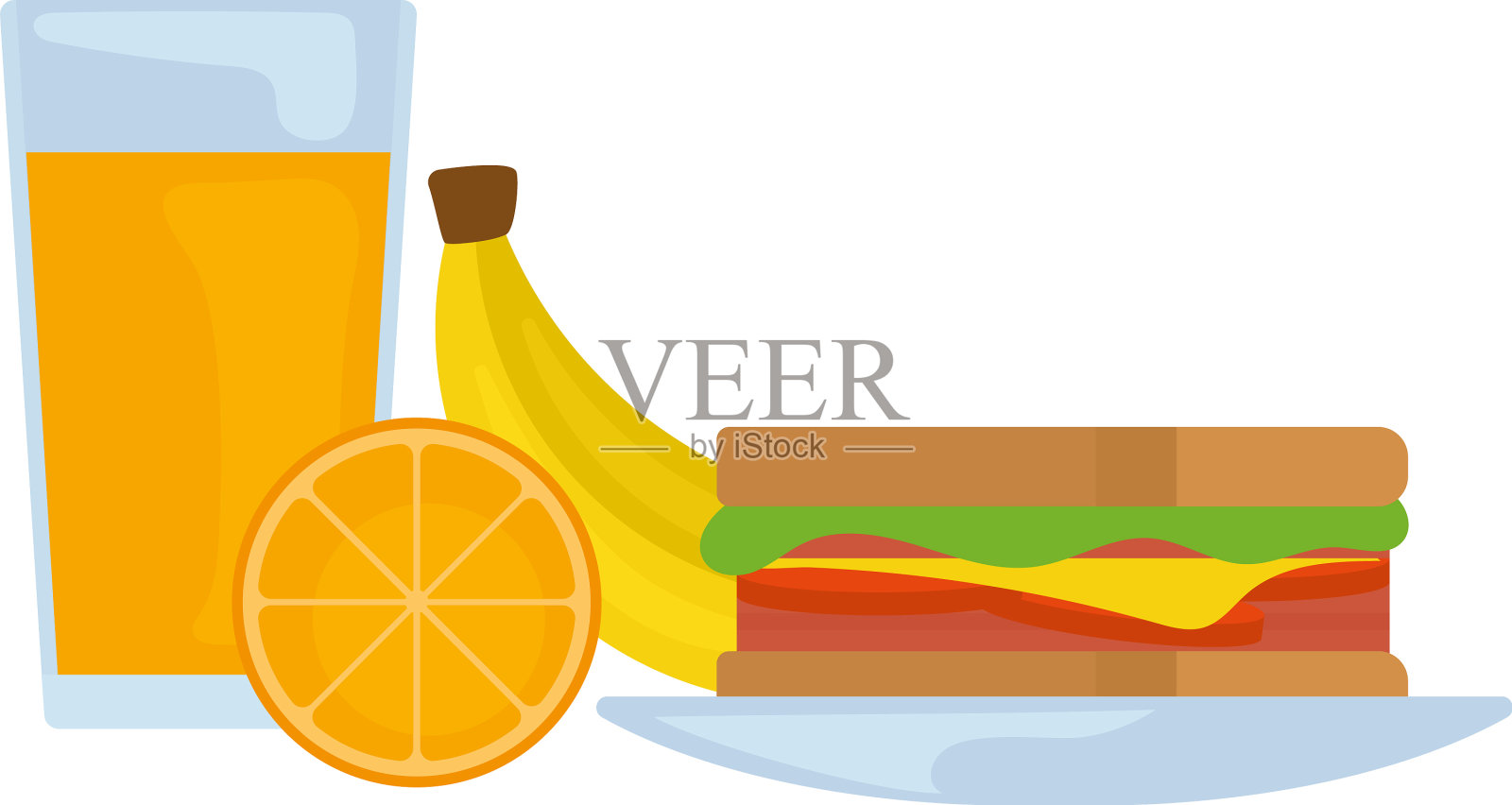 三明治式早餐设计元素图片