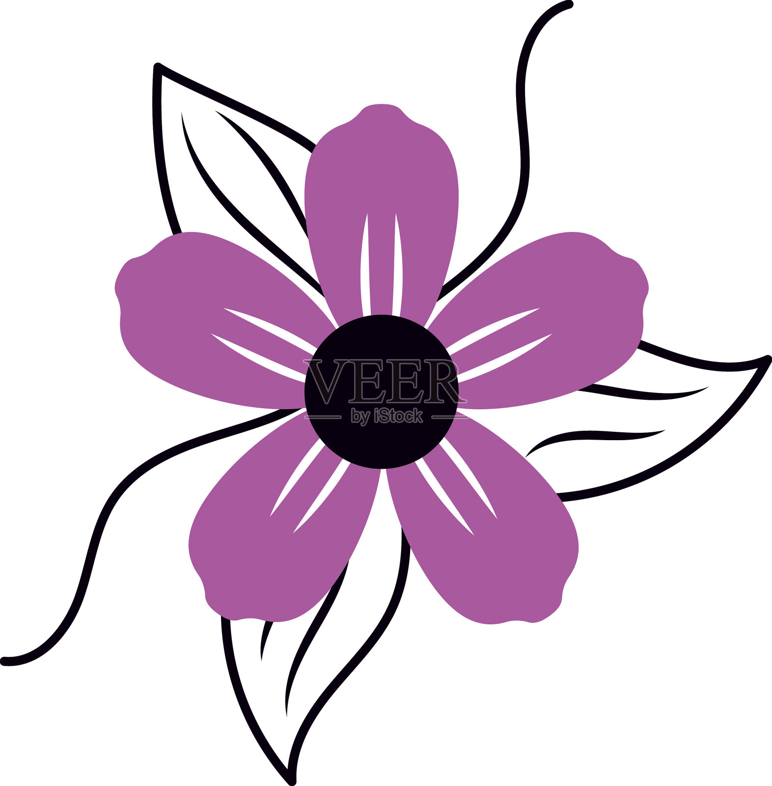 紫色花图标设计元素图片