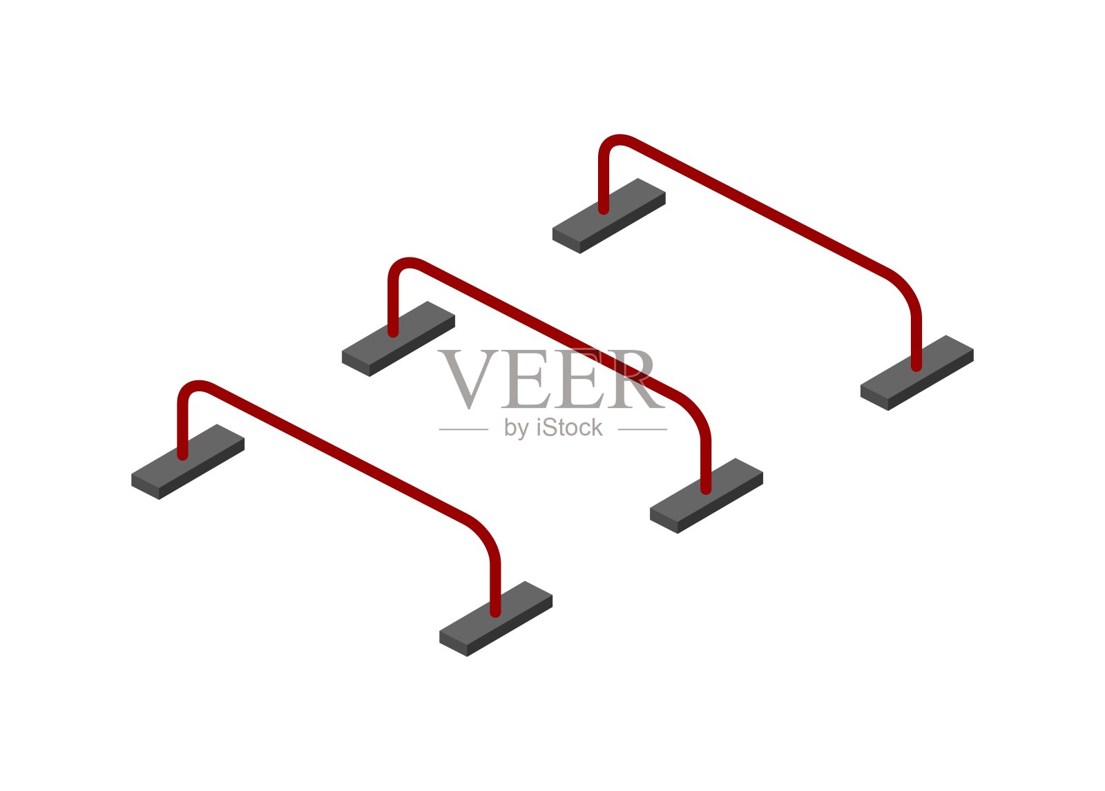 障碍在等距视图。简单的平面插图。插画图片素材