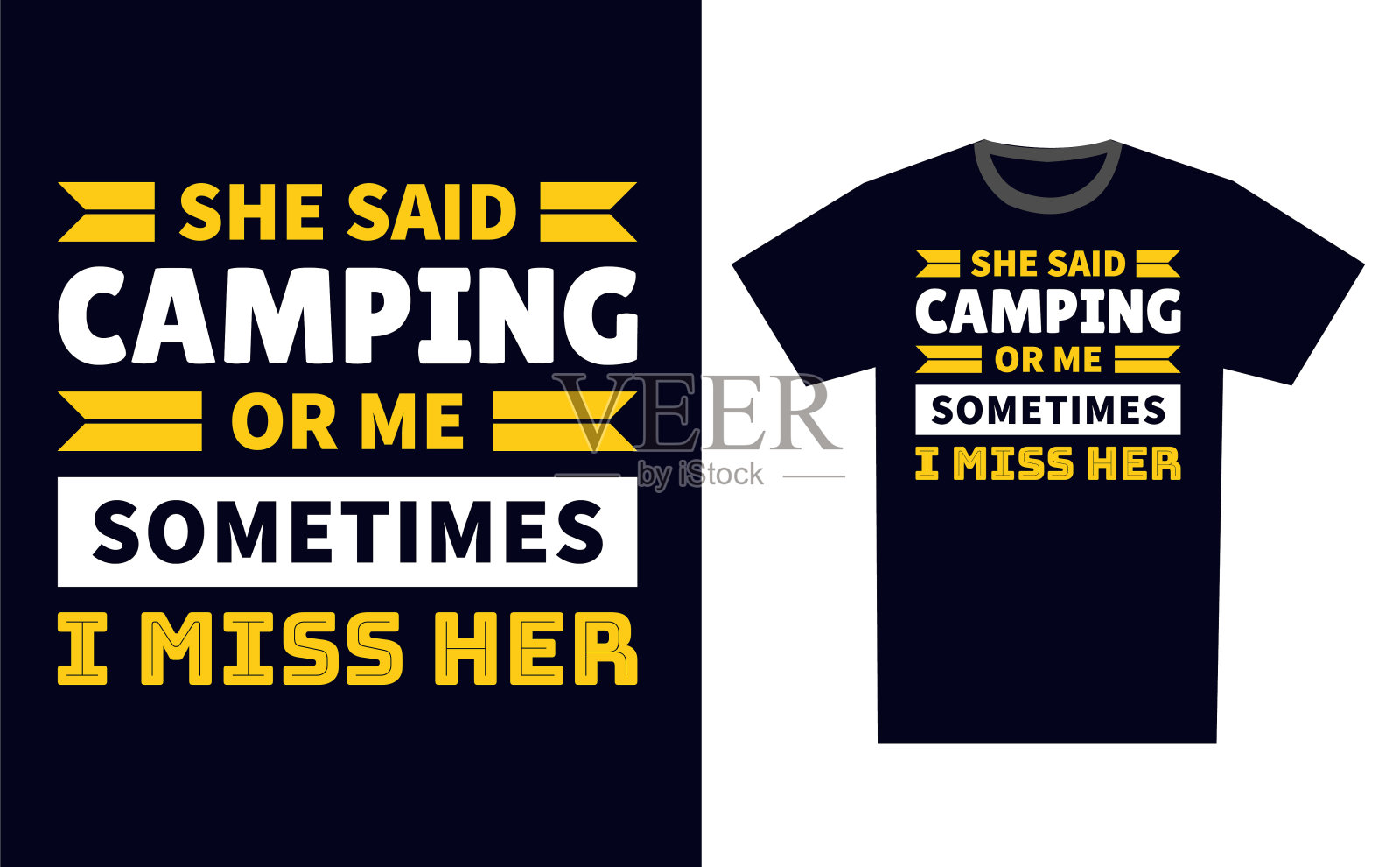 露营T恤设计模板矢量插画图片素材
