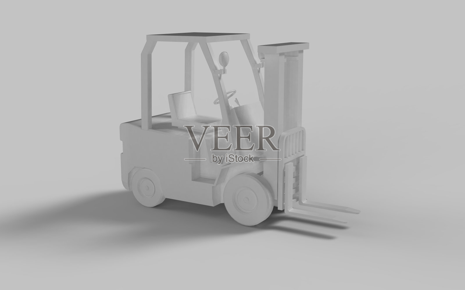 灰白色叉车货物3d渲染照片摄影图片