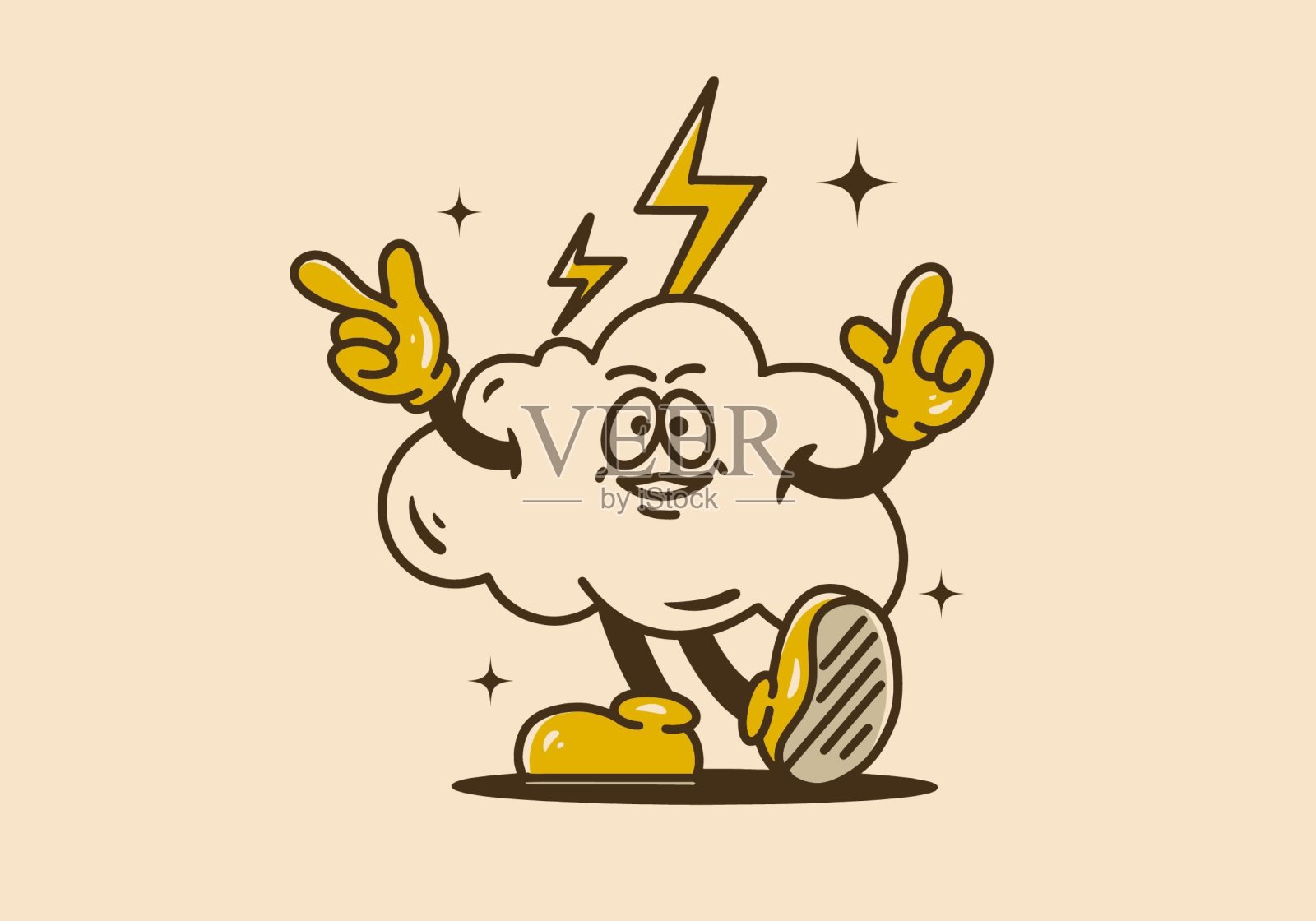 吉祥物插图设计有云和雷插画图片素材