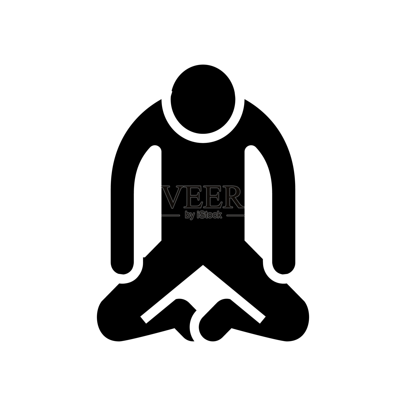 抑郁的人剪影字形图标矢量插图插画图片素材