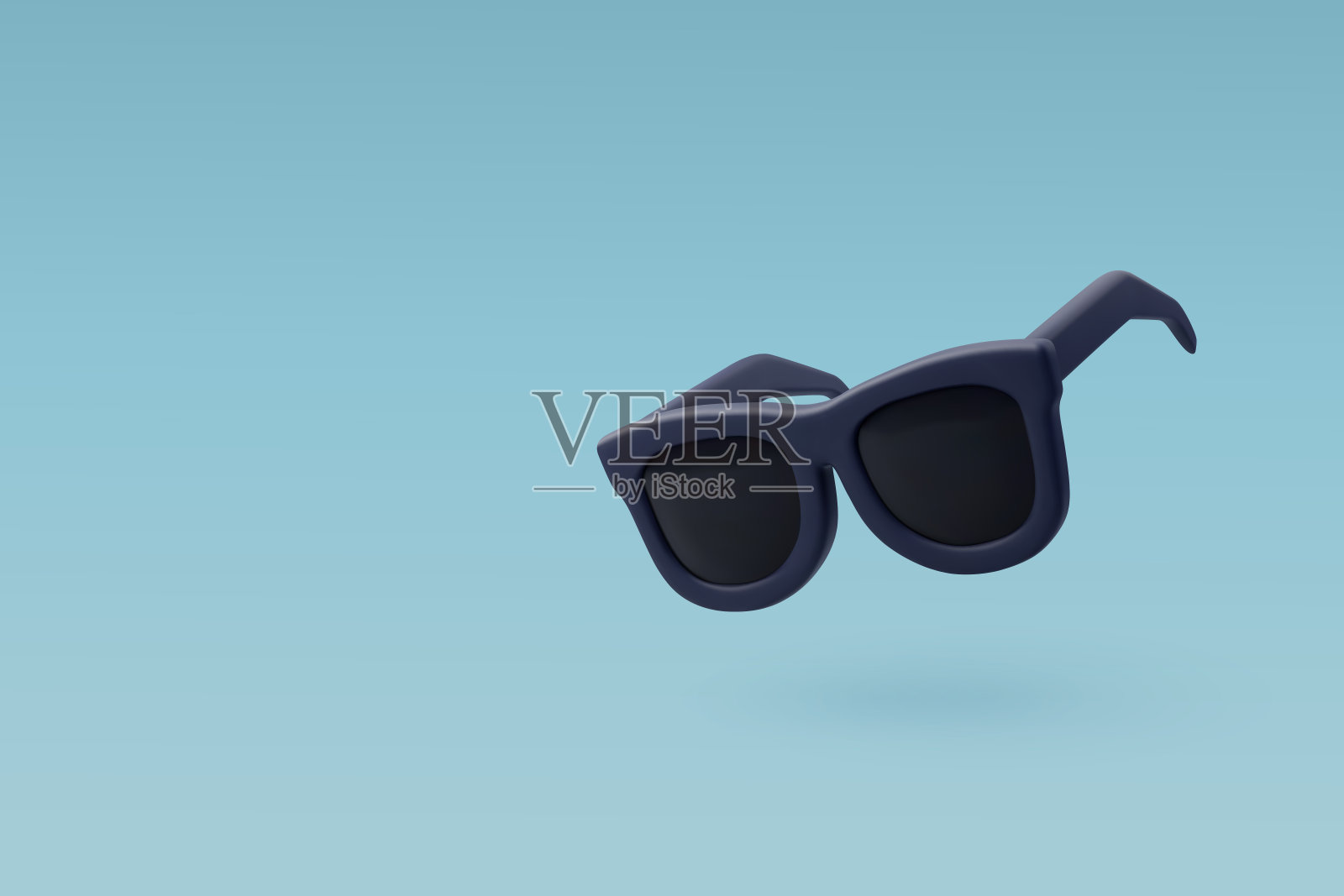3d矢量黑色太阳镜,你好夏天,夏天时间,回到旅行的概念。插画图片素材