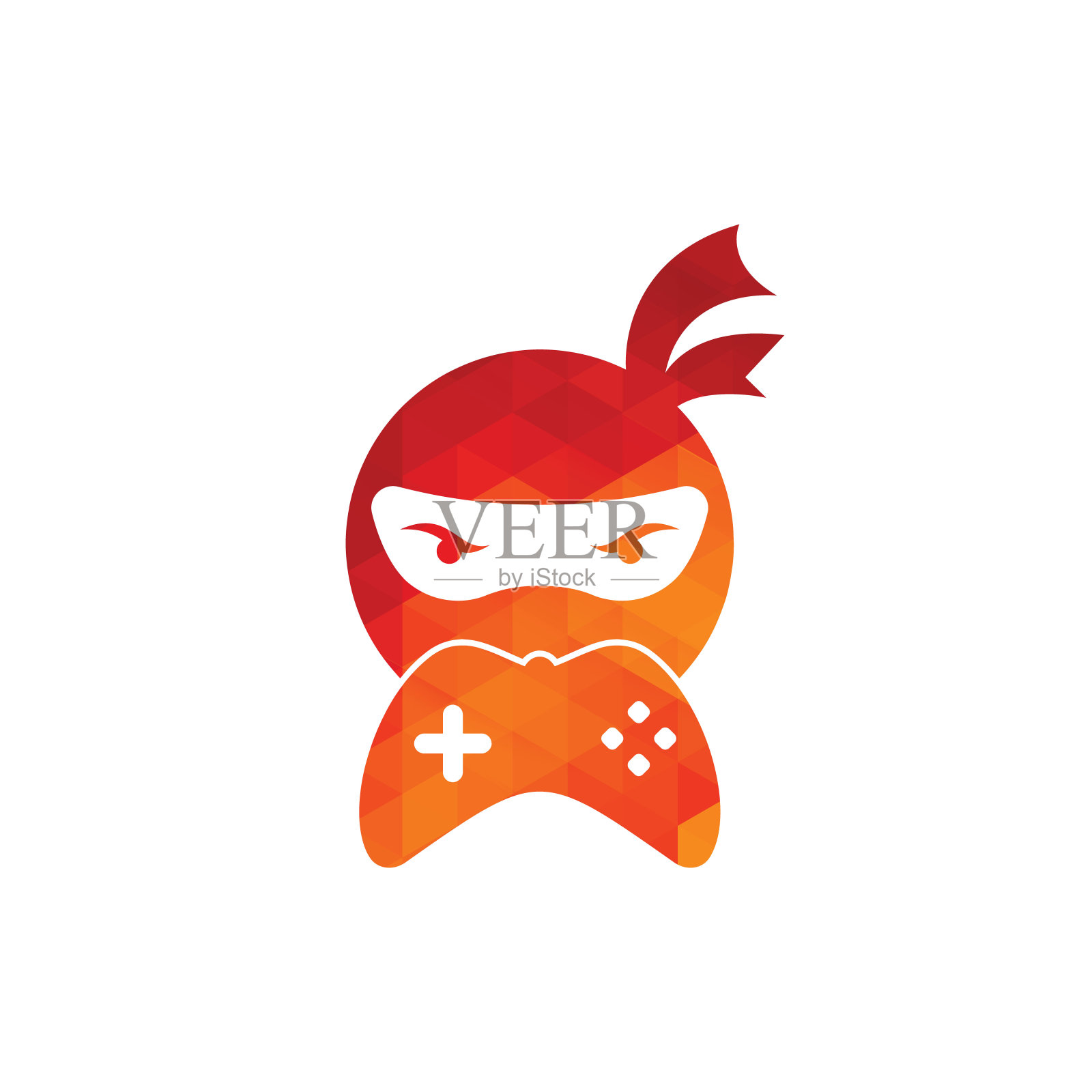 忍者游戏logo设计。忍者游戏标志图像股票矢量。插画图片素材