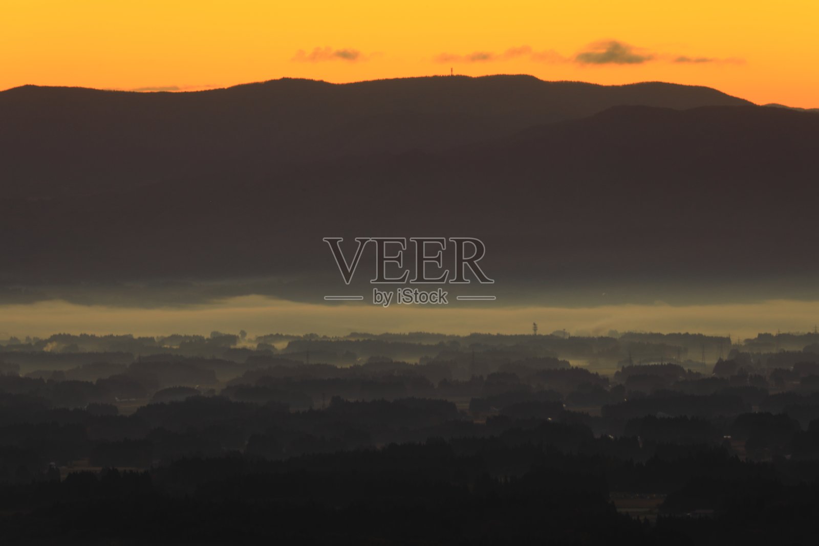 日出与秋叶照片摄影图片