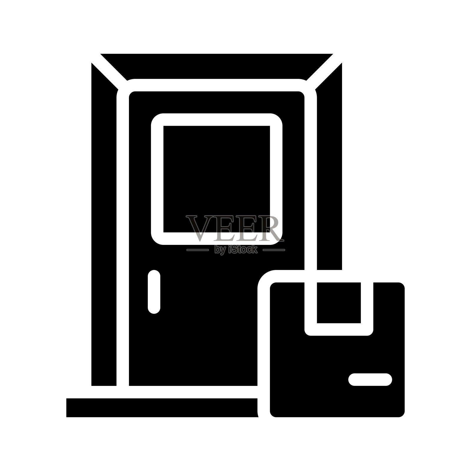 门到门送货黑色字形图标图标素材