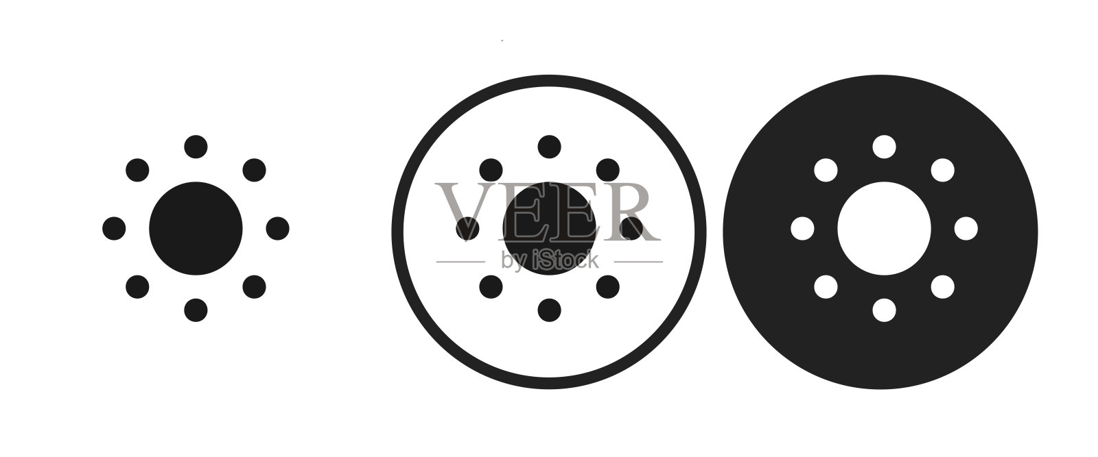 太阳图标。Web图标集。移动图标集插画图片素材