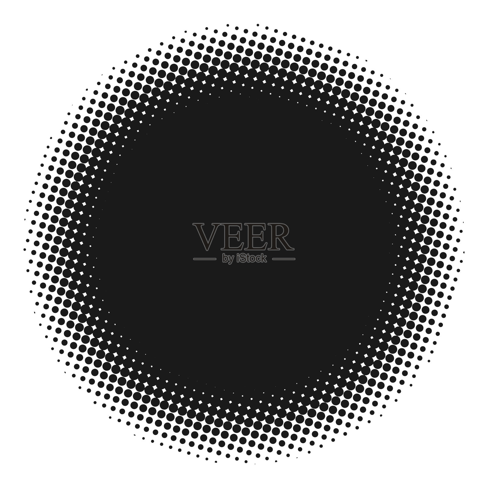 带半色调效果的黑色圆圈。矢量图插画图片素材