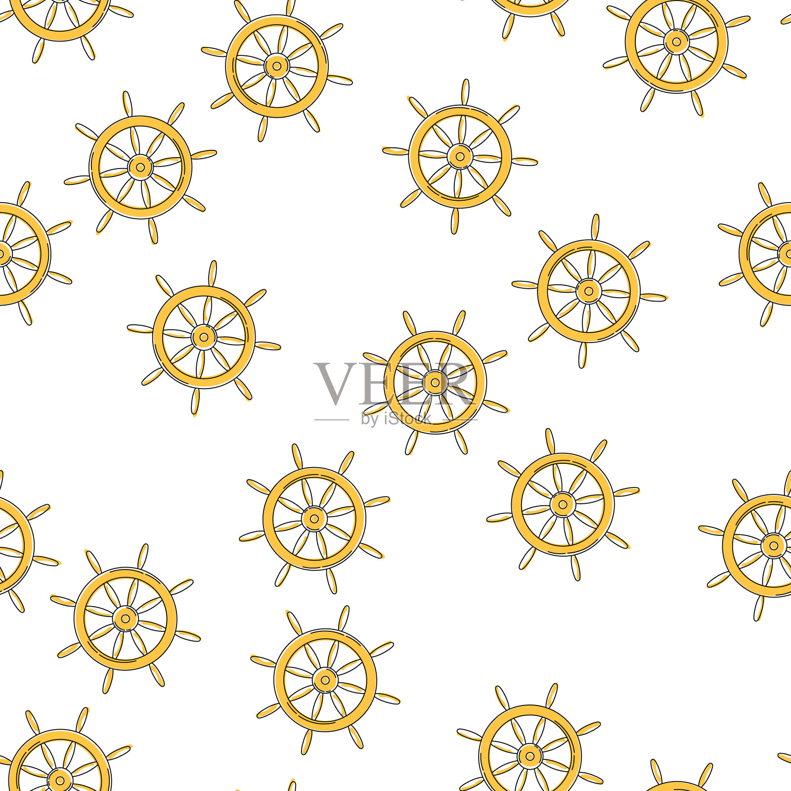 幼稚的航海矢量无缝模式插画图片素材
