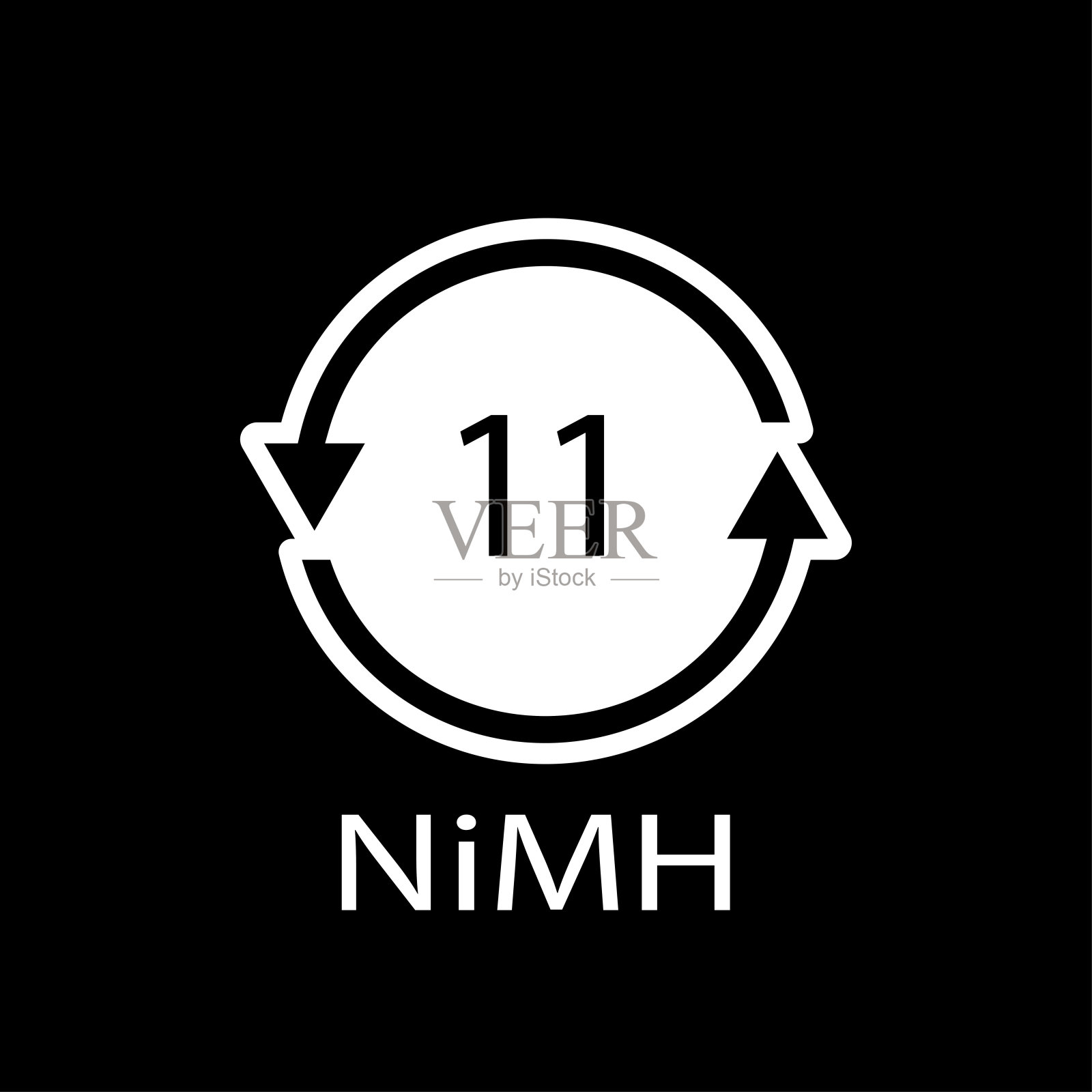 电池回收符号11nimh。矢量图插画图片素材