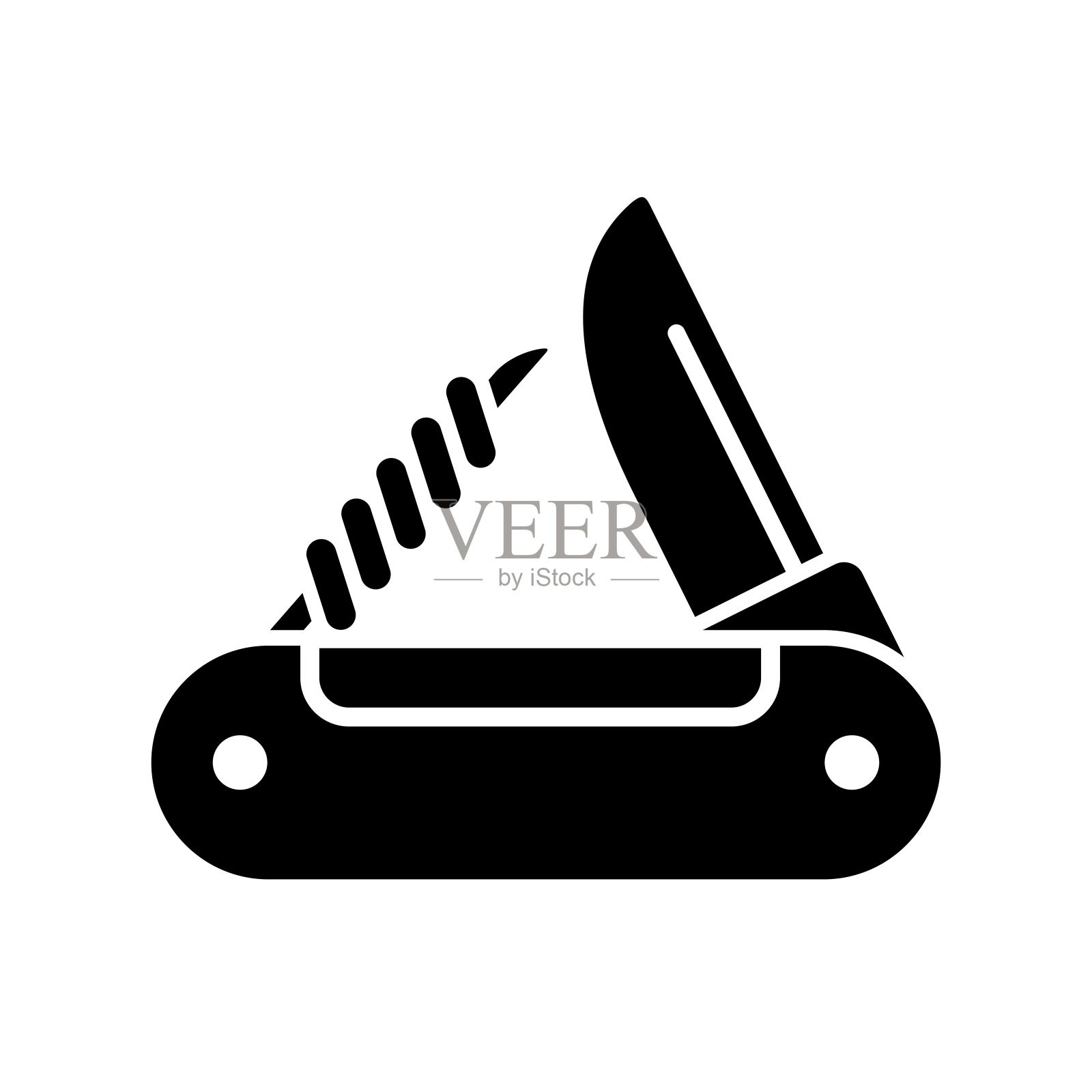 野营刀简单平面图标矢量插图插画图片素材