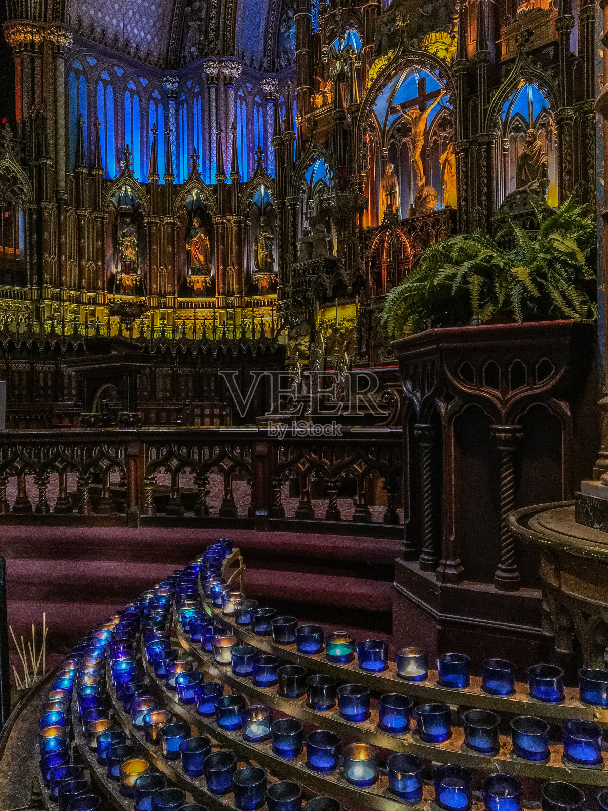 蒙特利尔圣母院圣坛照片摄影图片