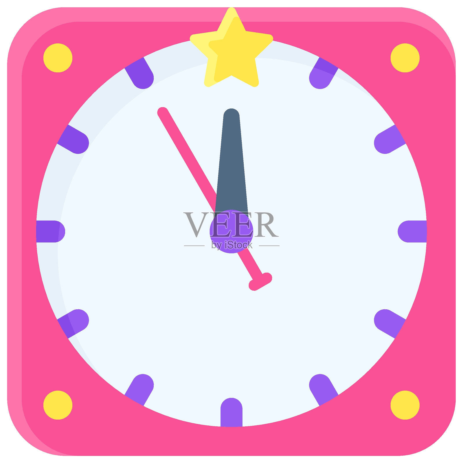 时钟图标,新年相关矢量插画图片素材