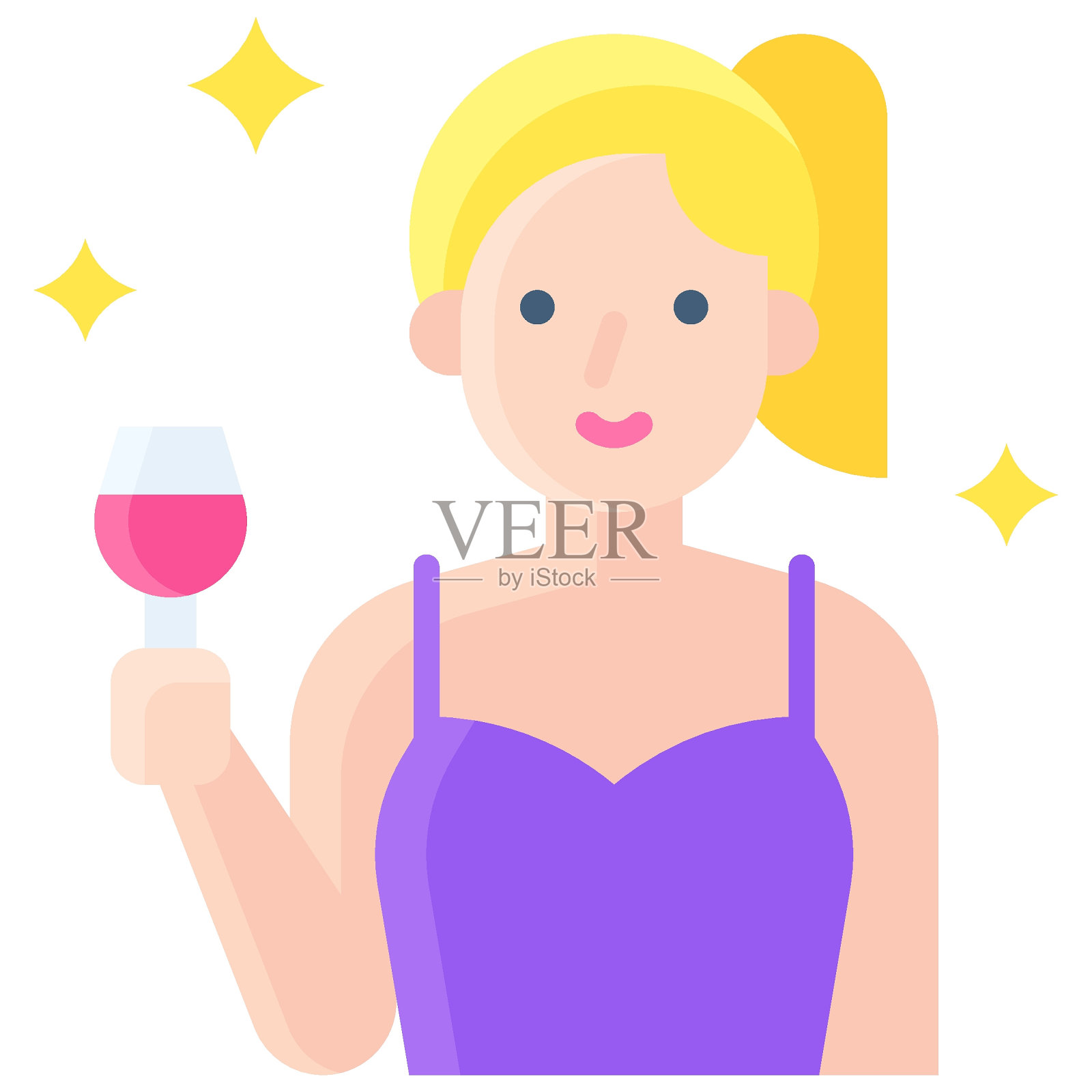 女嘉宾偶像,新年相关载体插画图片素材