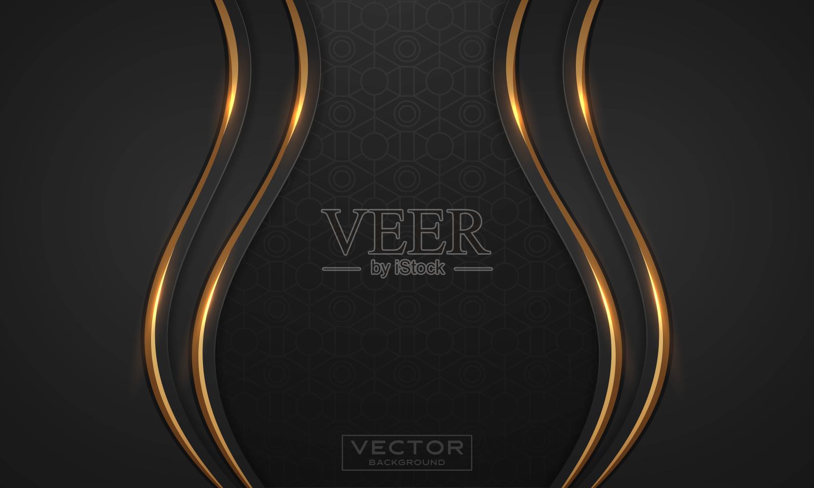 黑色和金色背景。矢量图插画图片素材