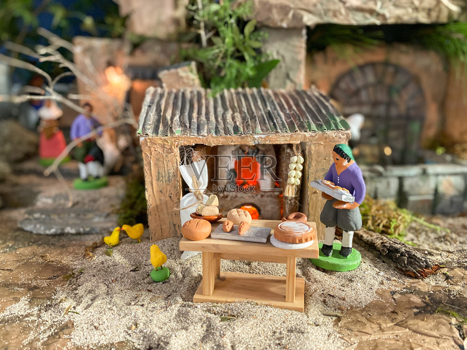 传统耶稣诞生场景的人物照片摄影图片