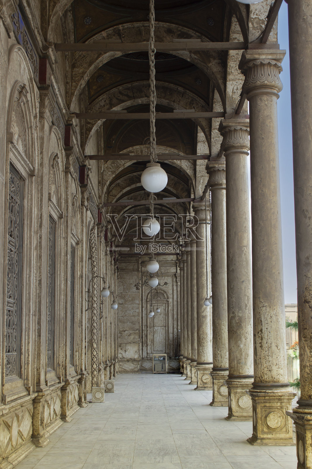 埃及开罗穆罕默德·阿里清真寺的内部庭院照片摄影图片