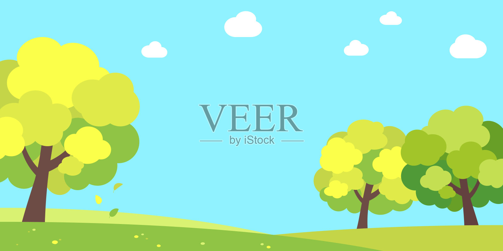 简单可爱的树插图插画图片素材