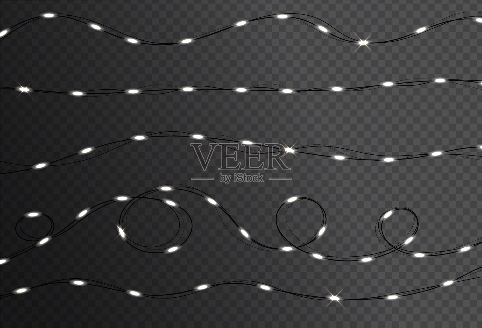 黑色背景下的铁丝网特写镜头插画图片素材