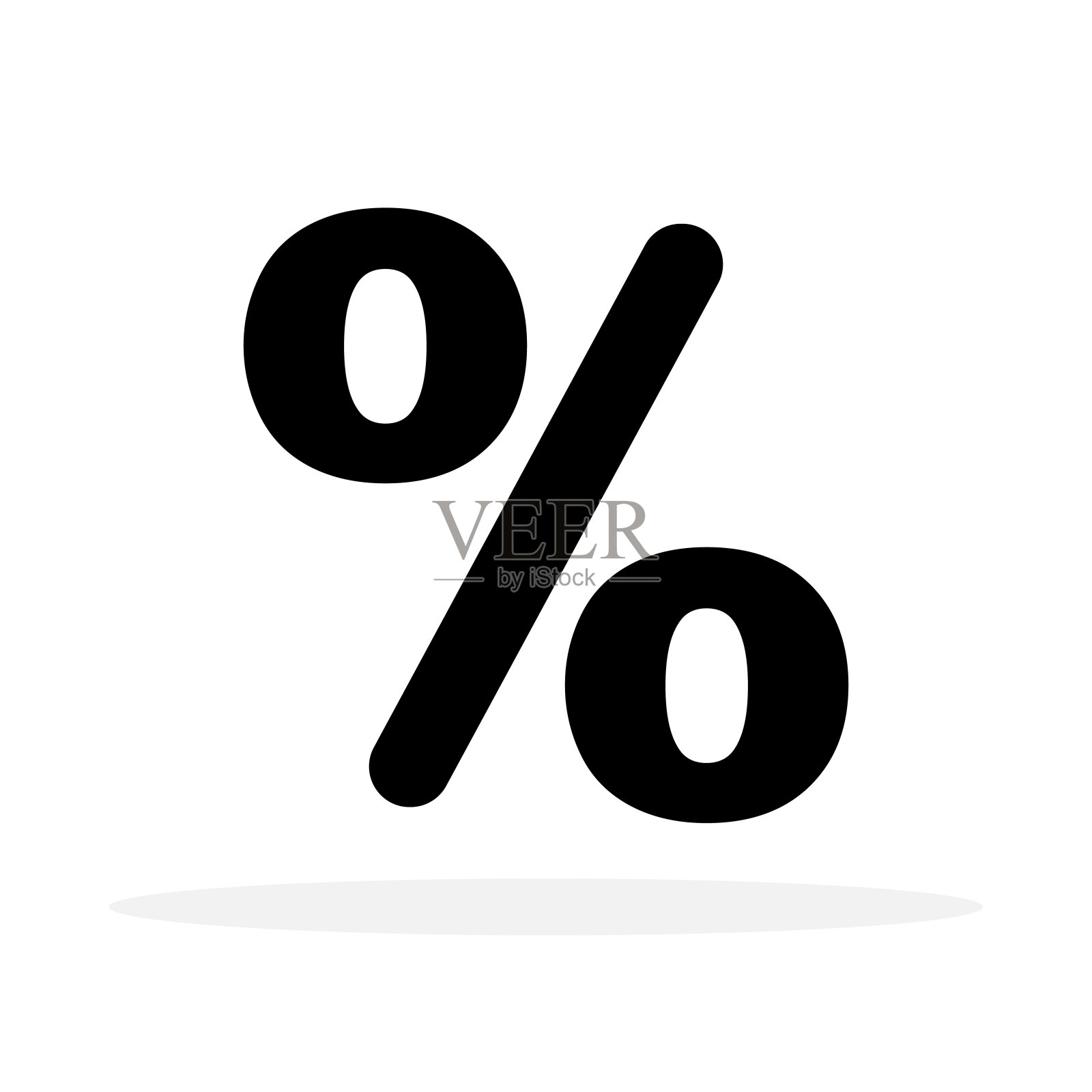 百分比图标。线性百分比图标隔离。销售百分比符号。插画图片素材