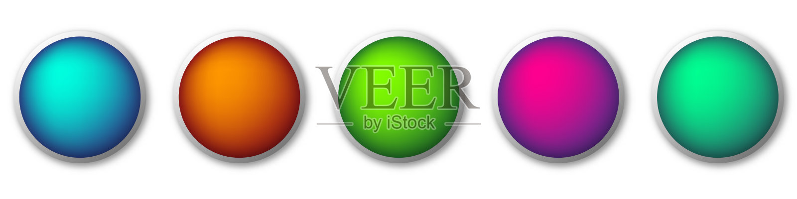 带有阴影的圆形按钮。矢量插图。设计元素图片