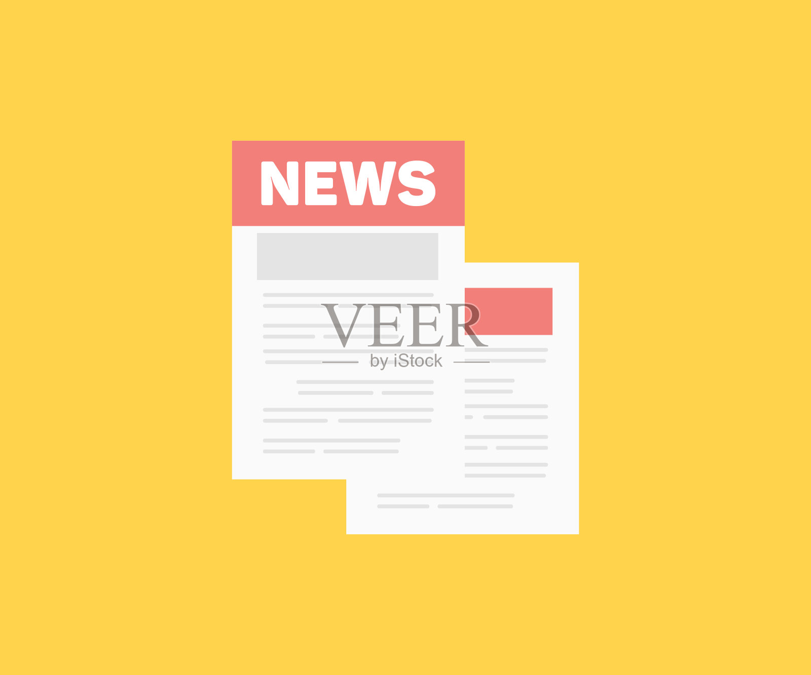 新闻图标。报纸符号、新闻更新概念图标设计。报纸上的突发新闻。业务技术概念。信息,咨询,管理,分析矢量设计和插图。插画图片素材