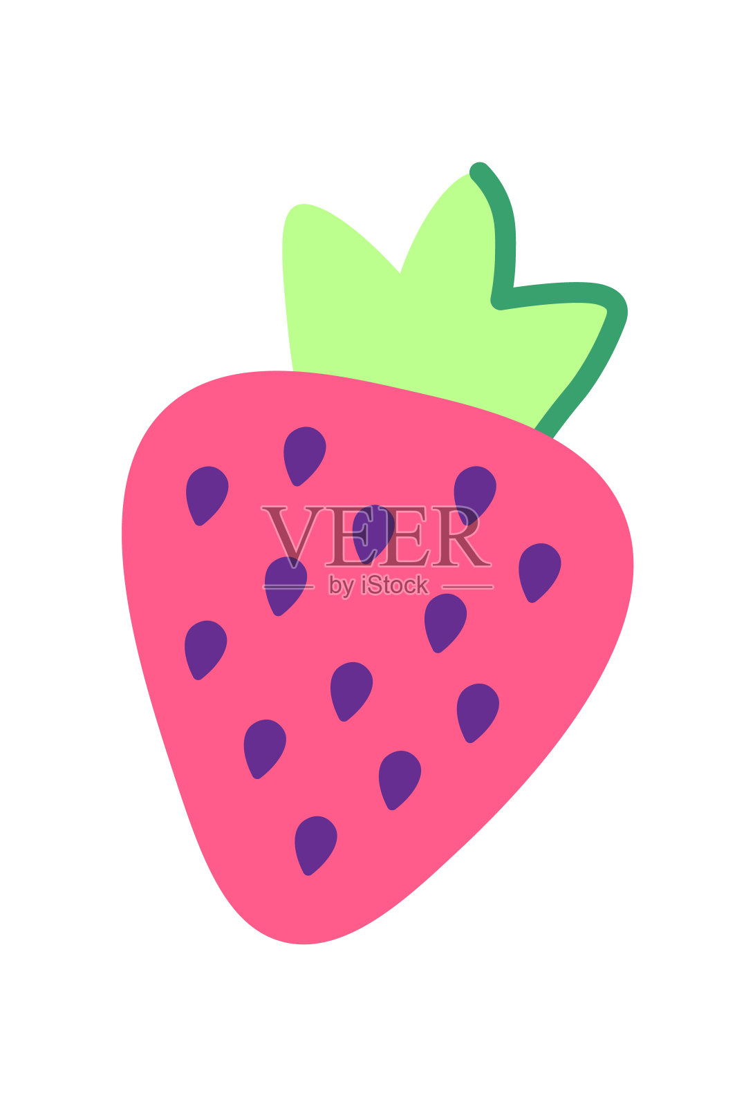 草莓贴纸图标。矢量图插画图片素材