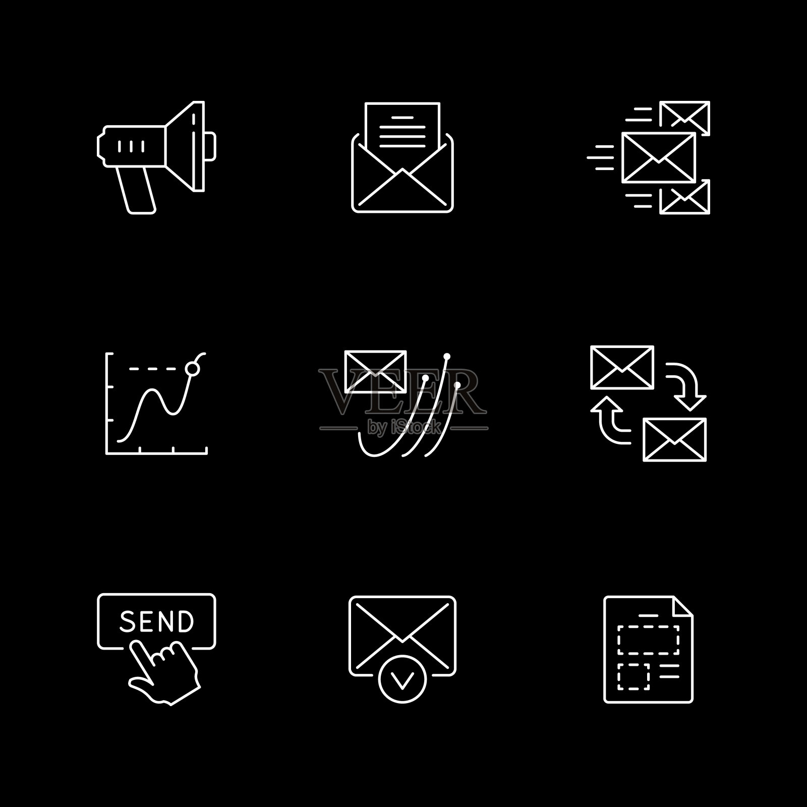 设置电子邮件营销线图标图标素材