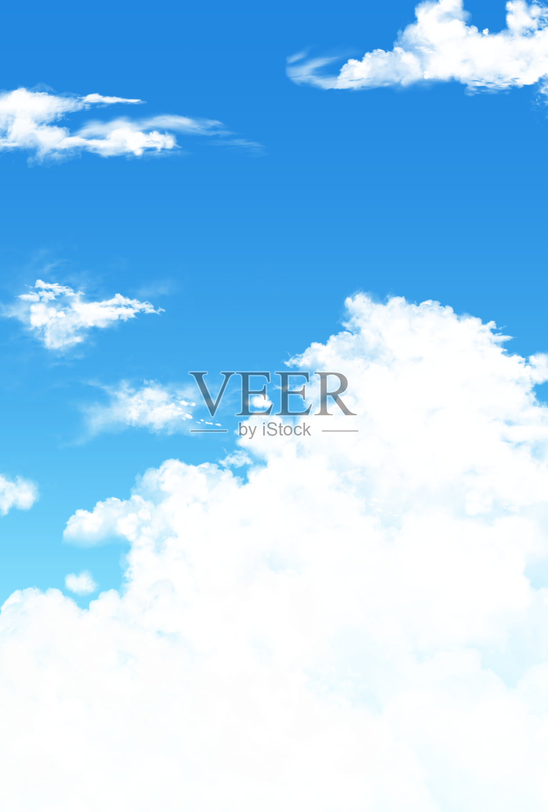 美丽的蓝天白云插画图片素材