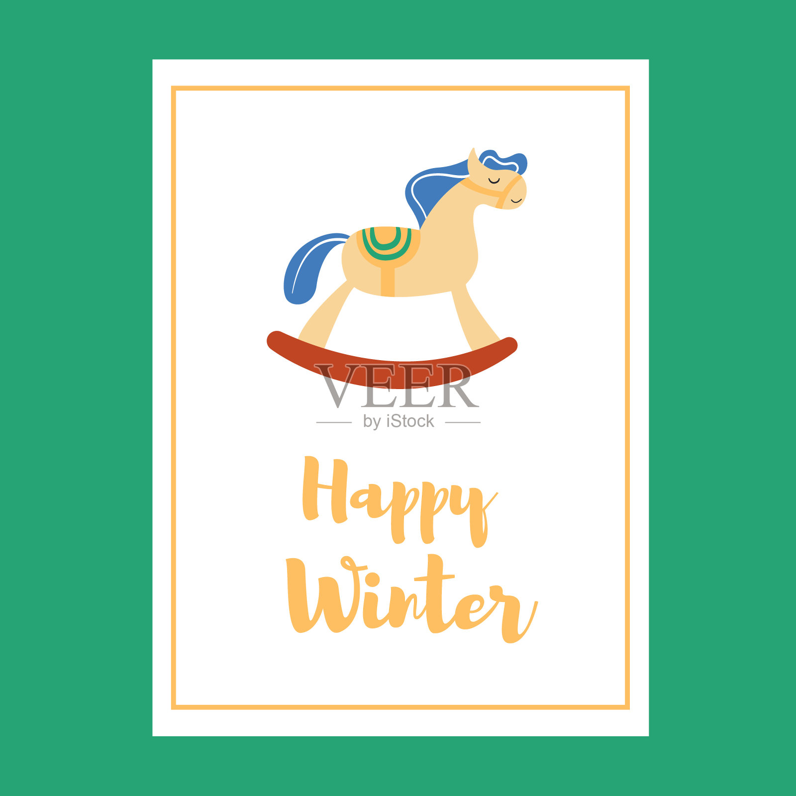 可爱的新年贺卡。插图。插画图片素材