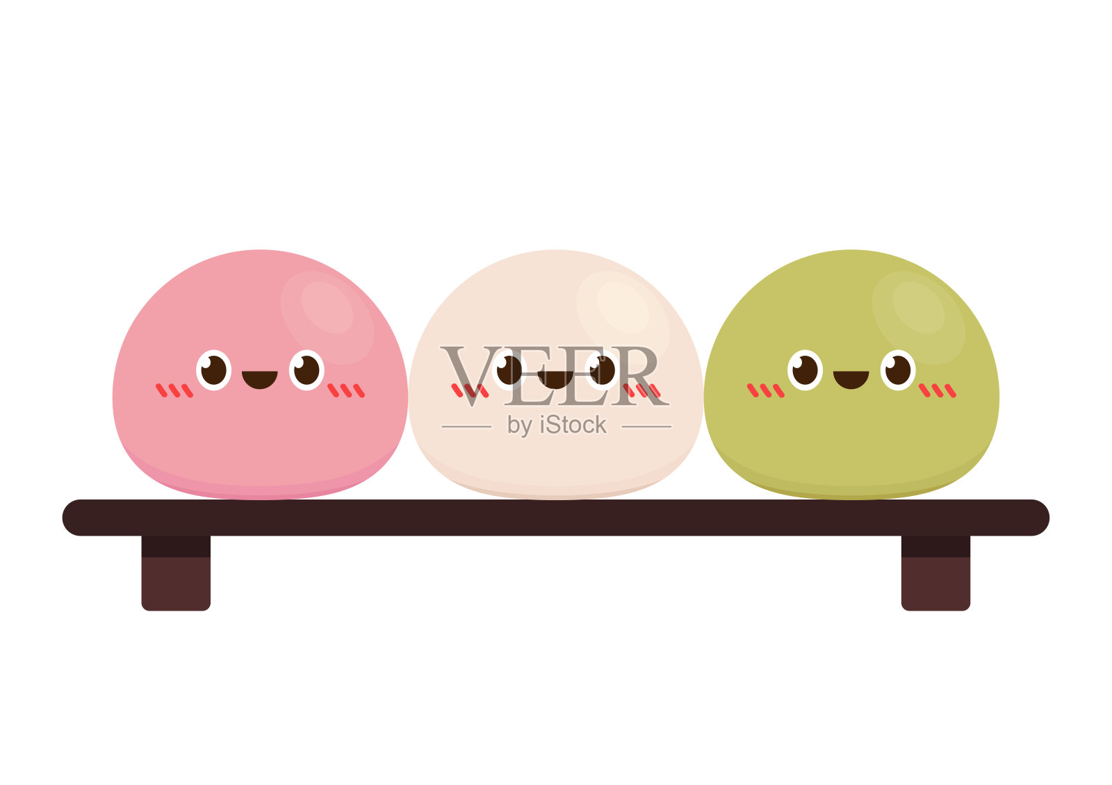 麻糬人物设计。墙纸。文本的空闲空间。麻吉向量。插画图片素材