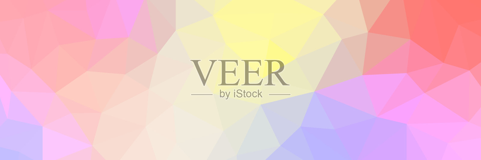 矢量抽象背景与多边形网格梯度。模糊明亮的背景插图。长长的横旗。插画图片素材