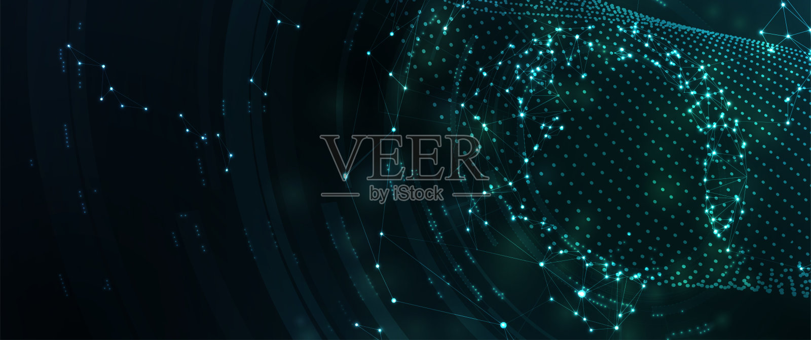 技术数据背景,全球业务解决方案的想法插画图片素材