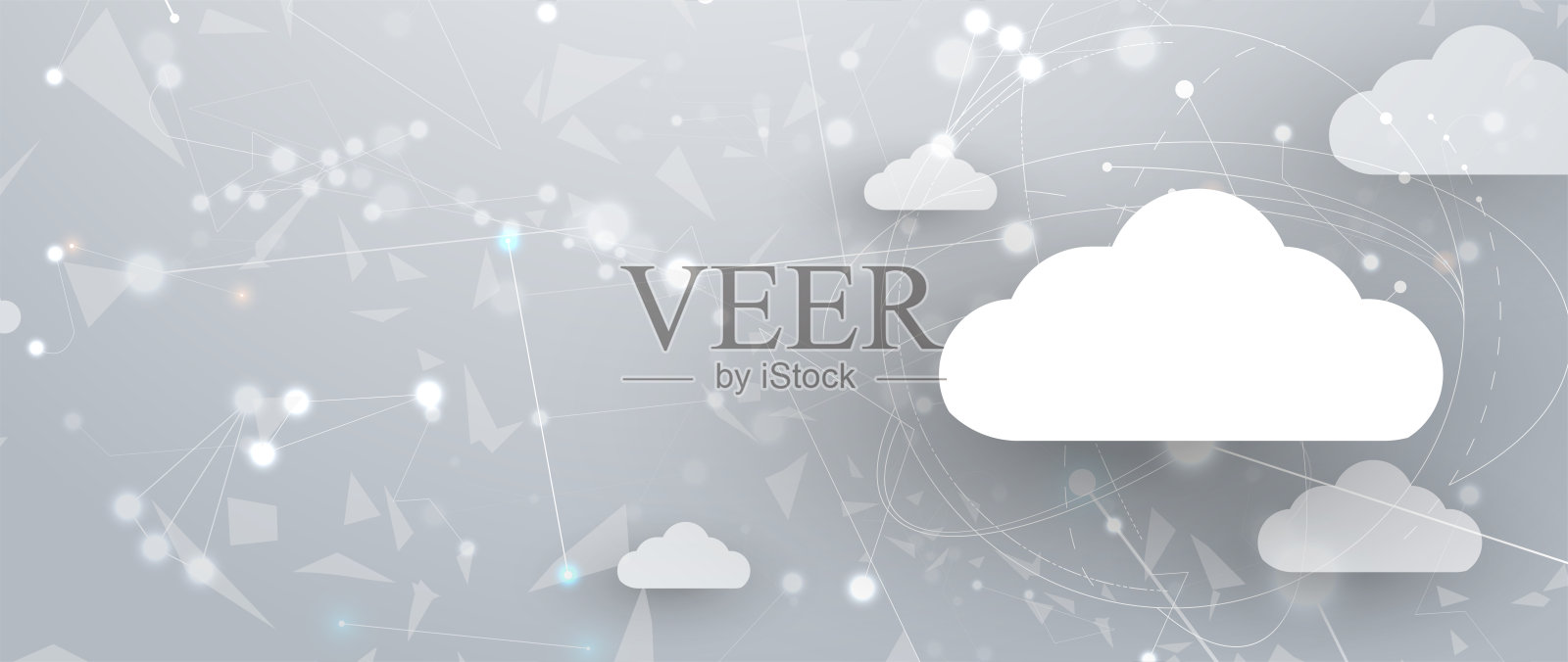 云技术。集成数字网页概念背景插画图片素材