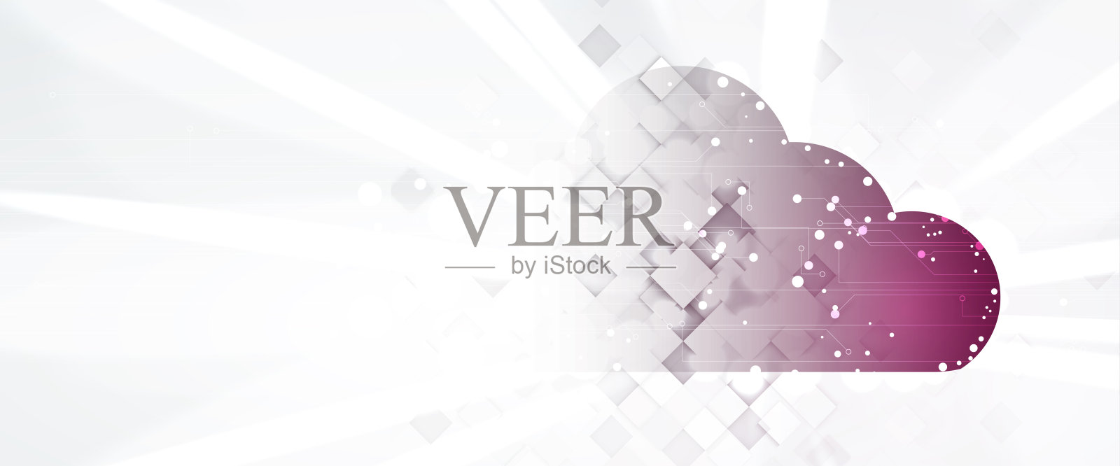 云技术。集成数字网页概念背景插画图片素材