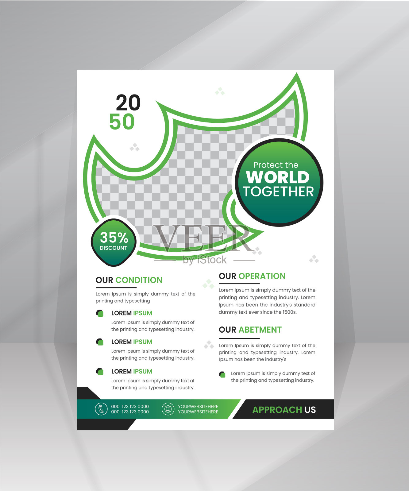 拯救环境保护世界自然传单模板附照片设计模板素材