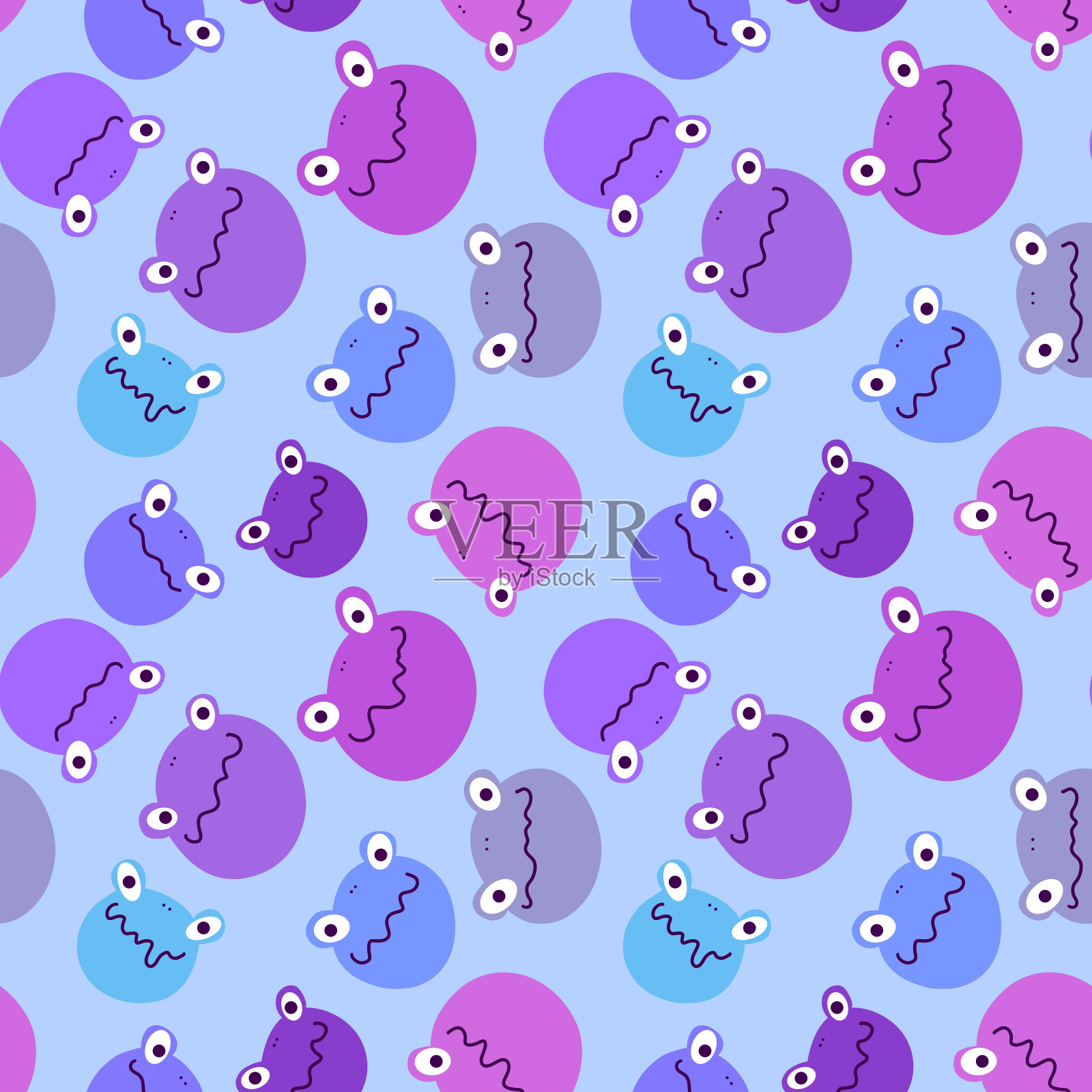 动物青蛙无缝图案的包装纸和孩子插画图片素材