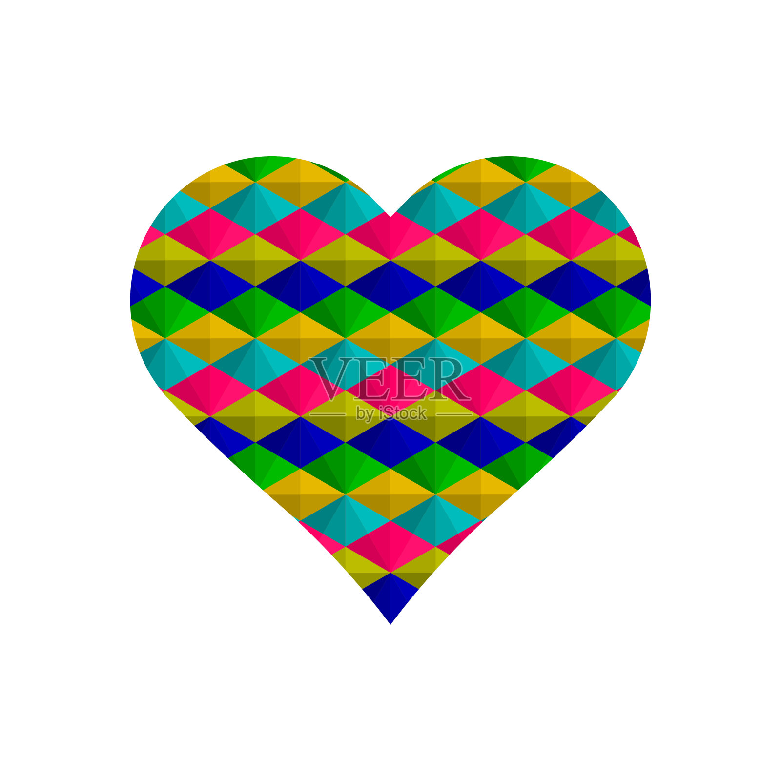 几何爱心图标说明矢量。插画图片素材