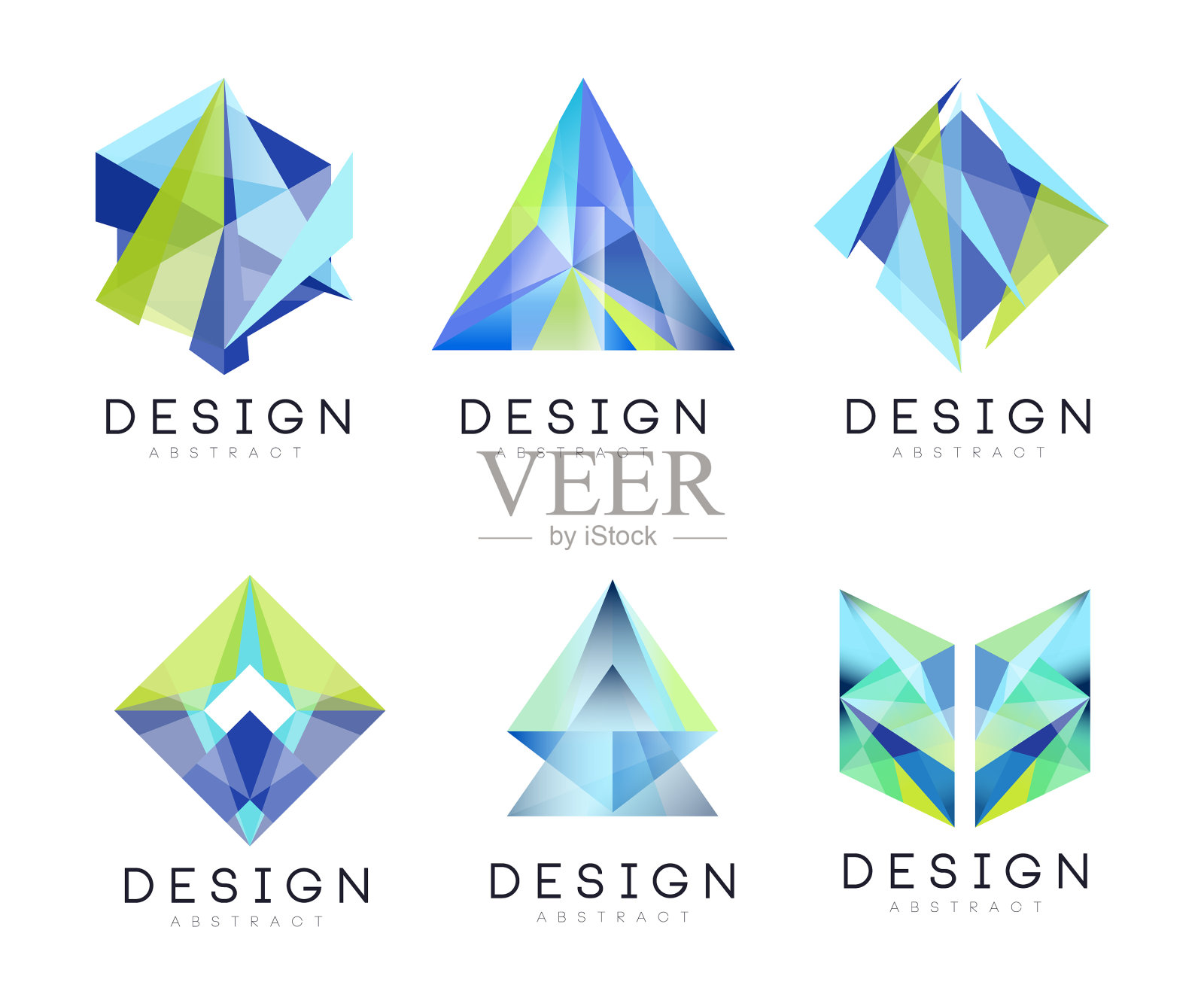 抽象标志设计集创意多边形造型插画图片素材