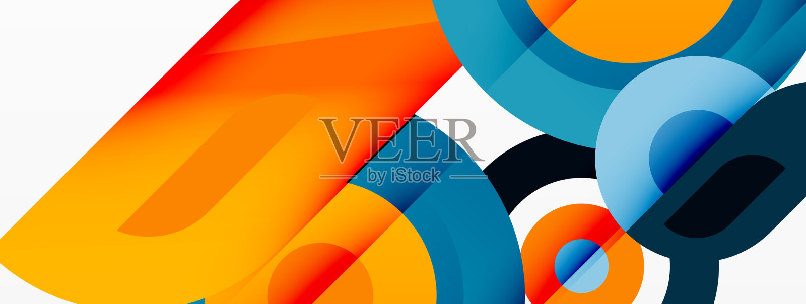 环形和圆形几何抽象背景插画图片素材